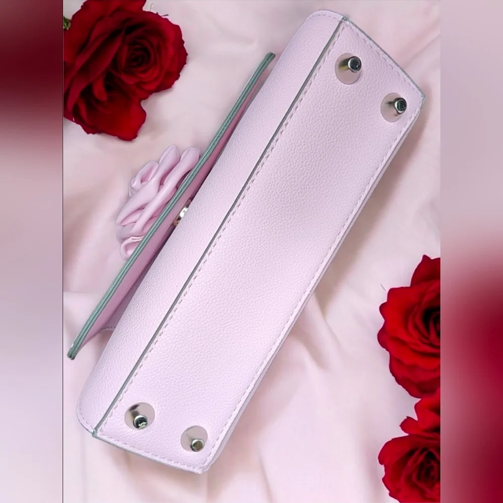 Madden NYC Women's Rosette Top Handle Handbag In Pastel Pink NWT - Picture 3 of 16